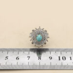 Silver Nishaburi turquoise ring for women, Mona design