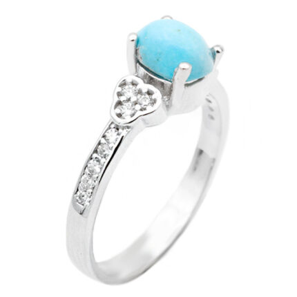 Silver Nishaburi turquoise ring for women, Samey design