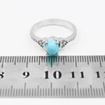 Silver Nishaburi turquoise ring for women, Samey design
