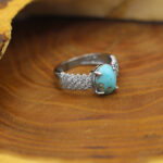 Silver Nishaburi turquoise ring for women, Soheila design
