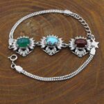 Women’s multi-stone silver bracelet of Arefe design