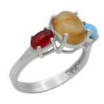 Women’s multi-stone silver ring with melody design