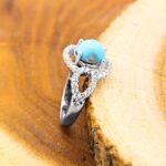 Women’s Nishaburi silver turquoise ring with light design