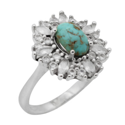 Women’s Nishaburi silver turquoise ring with Venus design