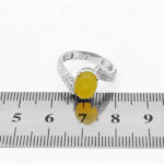 Women’s Sharaf Al Shams silver ring with mesh design + engraving