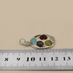 Women’s silver necklace with many gems, the original design of Manji + amulet of Imam Javad (AS)