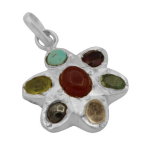 Women’s silver necklace with many jewels, the original Tayyaba design + amulet of Imam Javad (AS)
