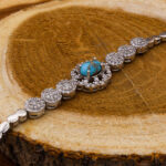 Women’s silver Nishaburi turquoise bracelet, Aytek design