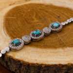 Women’s silver Nishaburi turquoise bracelet, Janet design