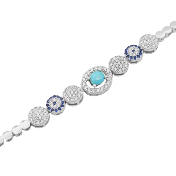 Women’s silver Nishaburi turquoise bracelet, Ketayun design