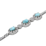 Women’s silver Nishaburi turquoise bracelet with a beautiful design
