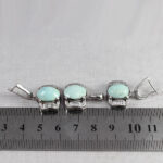 Women’s silver Nishaburi turquoise half set, Khazra design