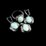 Women’s silver Nishaburi turquoise half set, Khazra design
