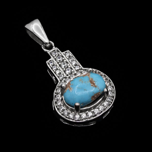 Women’s silver Nishaburi turquoise necklace Damla design