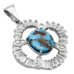 Women’s silver Nishaburi turquoise necklace, Tiho design