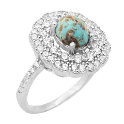 Women’s silver Nishaburi turquoise ring, Haniyeh design