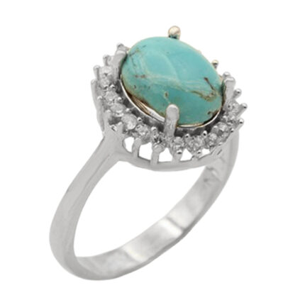 Women’s silver Nishaburi turquoise ring, Kausar design
