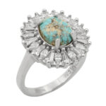 Women’s silver Nishaburi turquoise ring, Laiya design