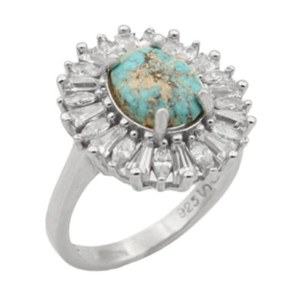 Women’s silver Nishaburi turquoise ring, Laiya design
