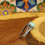 Women’s silver Nishaburi turquoise ring with Chika design