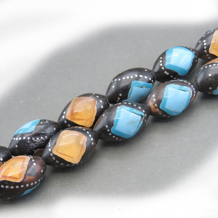 33 Beads Kook Wood Tasbih with special amber and turquoise inlays