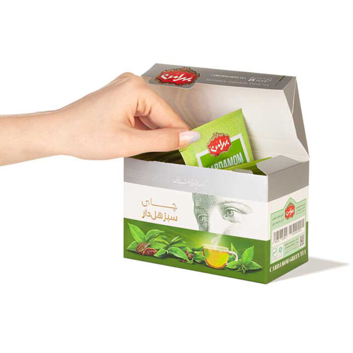Cardamon Green Tea, Instant chai, Herbal Tea Bag (6 Packs)
