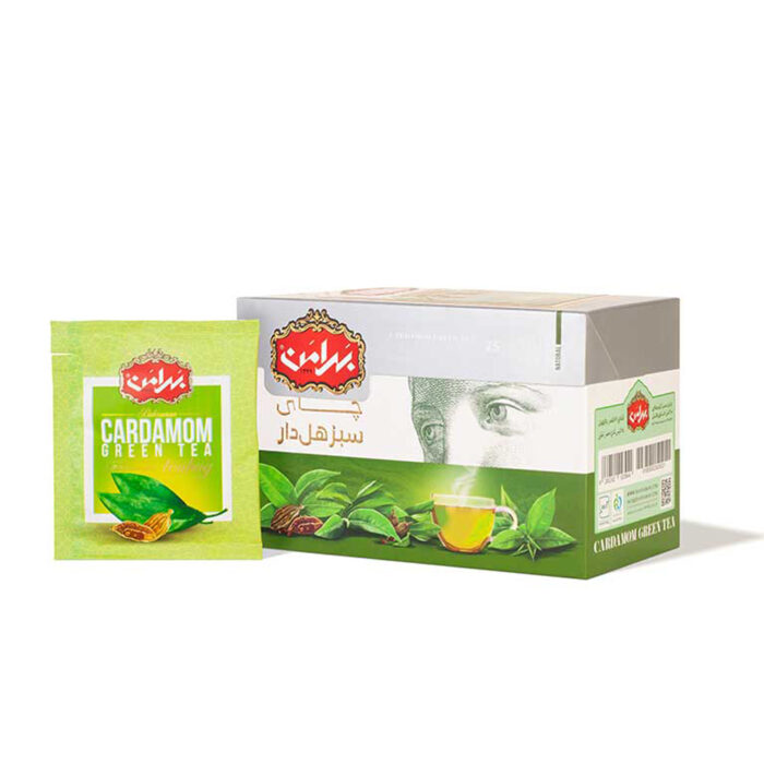 Cardamon Green Tea, Instant chai, Herbal Tea Bag (6 Packs)