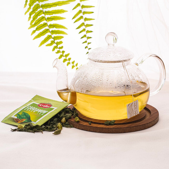 شاي أخضر بالهيل، شاي سريع التحضير، كيس شاي الأعشاب (6 عبوات)