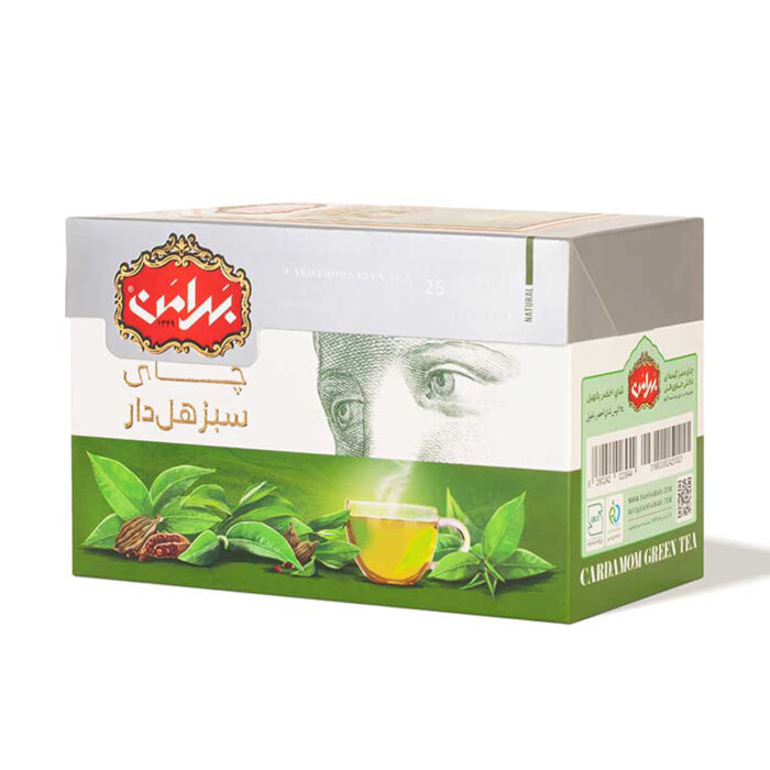 شاي أخضر بالهيل، شاي سريع التحضير، كيس شاي الأعشاب (6 عبوات)