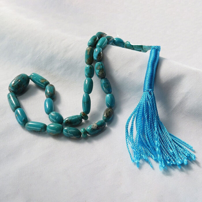 Real Nishaburi turquoise (feroza) Tasbih rosary with 33 beads
