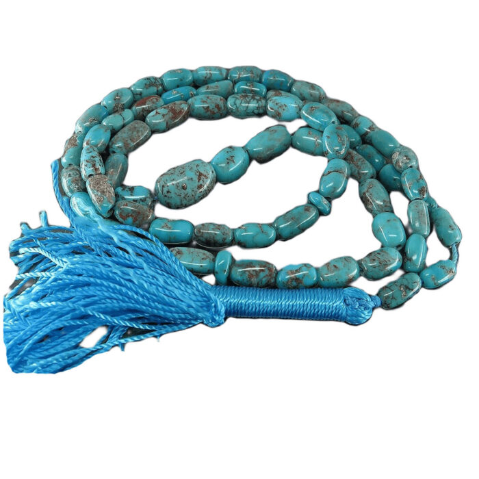 Real turquoise (feroza) Tasbih rosary with 66 beads