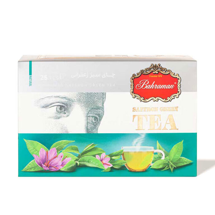 Saffron green tea, Instant chai, Herbal Tea Bag (6 Packs)