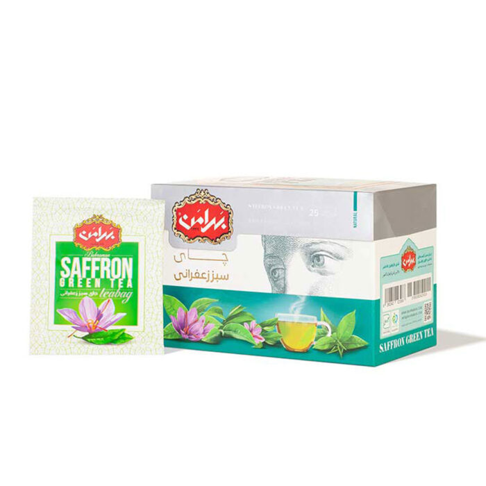 Saffron green tea, Instant chai, Herbal Tea Bag (6 Packs)