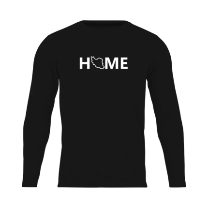 Men's long sleeve HOME T-shirt, Black - 100% Cotton, Persian Design