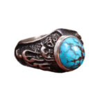 Men’s Sterling Silver Ring with Real Turquoise code 19580