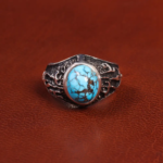 Men’s Sterling Silver Ring with Real Turquoise code 19580 - Image 3