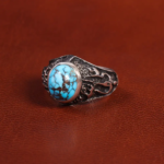 Men’s Sterling Silver Ring with Real Turquoise code 19580 - Image 4
