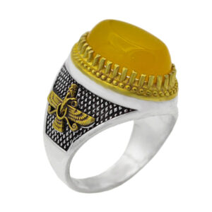 Zolgharnein & Farvahar, Real Sharaf Shams Silver Ring Stone for Men’s