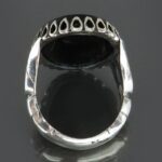 Engraved Black Agate Silver Ring with Surah An-Nas - Image 4