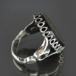 Engraved Black Agate Silver Ring with Surah An-Nas - Image 6