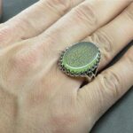 Engraved Green Agate Silver Ring with Surah Al-Kawthar - Image 6