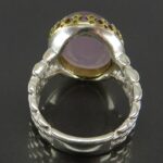Engraved Pink Agate Silver Ring with Watch style & Surah "An-Nas" - Image 4