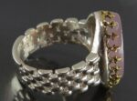 Engraved Pink Agate Silver Ring with Watch style & Surah "An-Nas" - Image 5