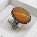 Orange Agate Silver Ring with Surah Al-Kawthar Engraving for Men's & Women's - Image 2