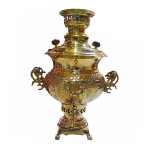 Engraved 5-Liter Charcoal Copper Samovar – Elegant & Durable