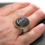 Hadid (Hematite) Silver Ring with Watch Style & "Ayat Yunus" Engraving - Image 3