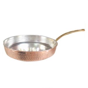 Hammered Copper Frying Pan with Brass Handle – Handcrafted in Zanjan