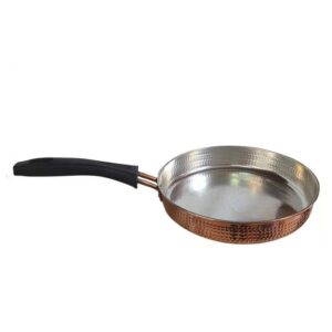 Hammered Copper Frying Pan with Heat-Resistant Plastic Handle
