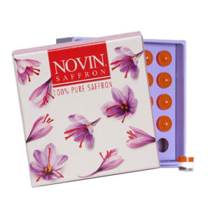 Premium Saffron Powder – Floral Design by Novin Saffron, Pack of 25