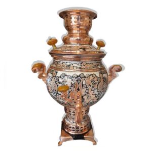 Silver-Coated 4-Liter Copper Samovar from Zanjan – Lead-Free Elegance